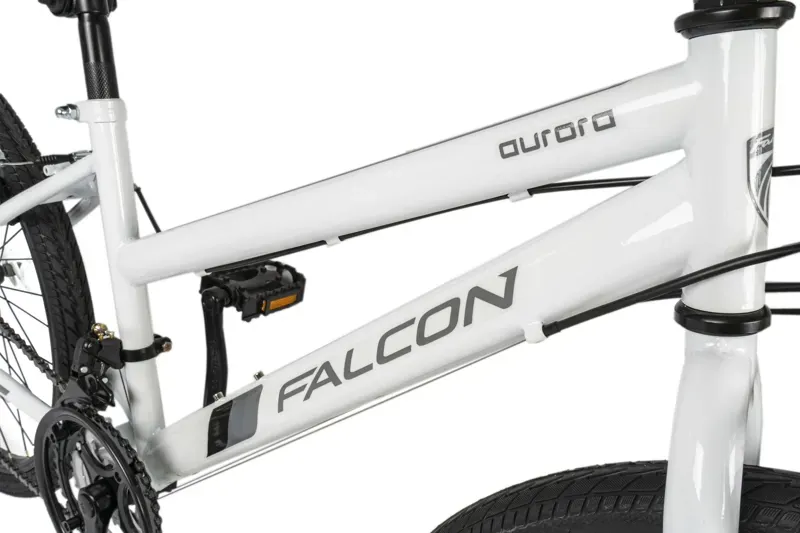 Falcon Aurora 24 Inch Kids Hybrid Bike in White-3