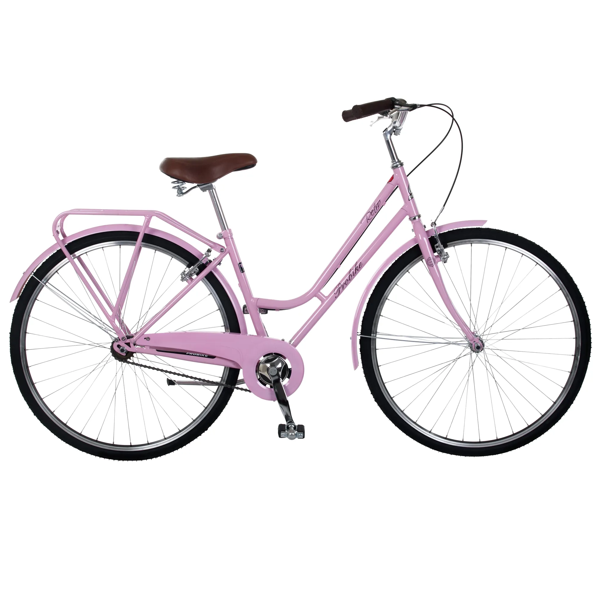 Probike Retro Ladies 700c Hybrid Bike in Pink - Main Image