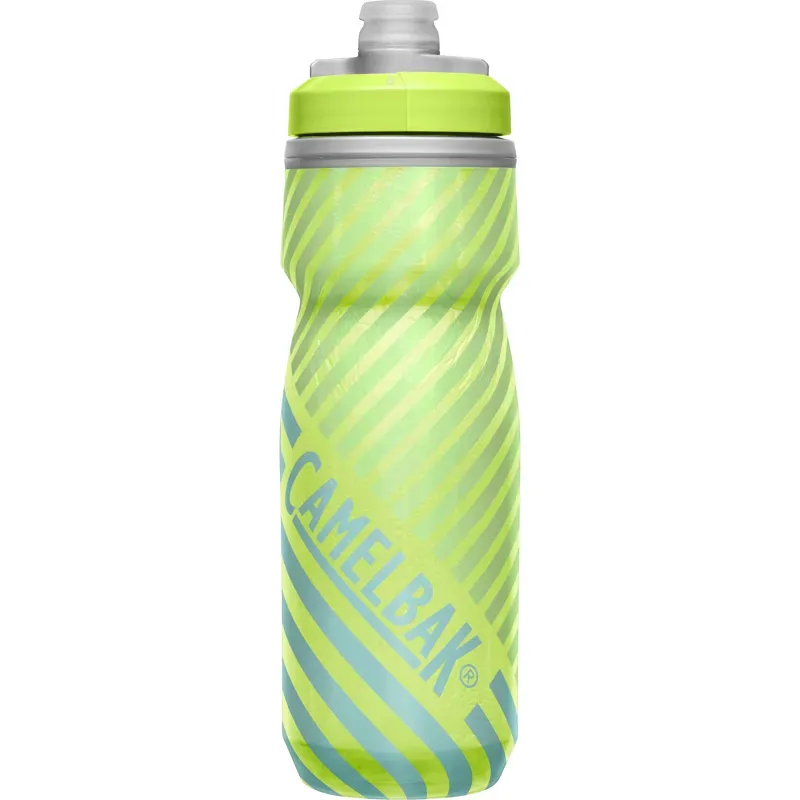 Camelbak Podium Chill 600ml Outdoor Bottle in Lime/Blue Stripe