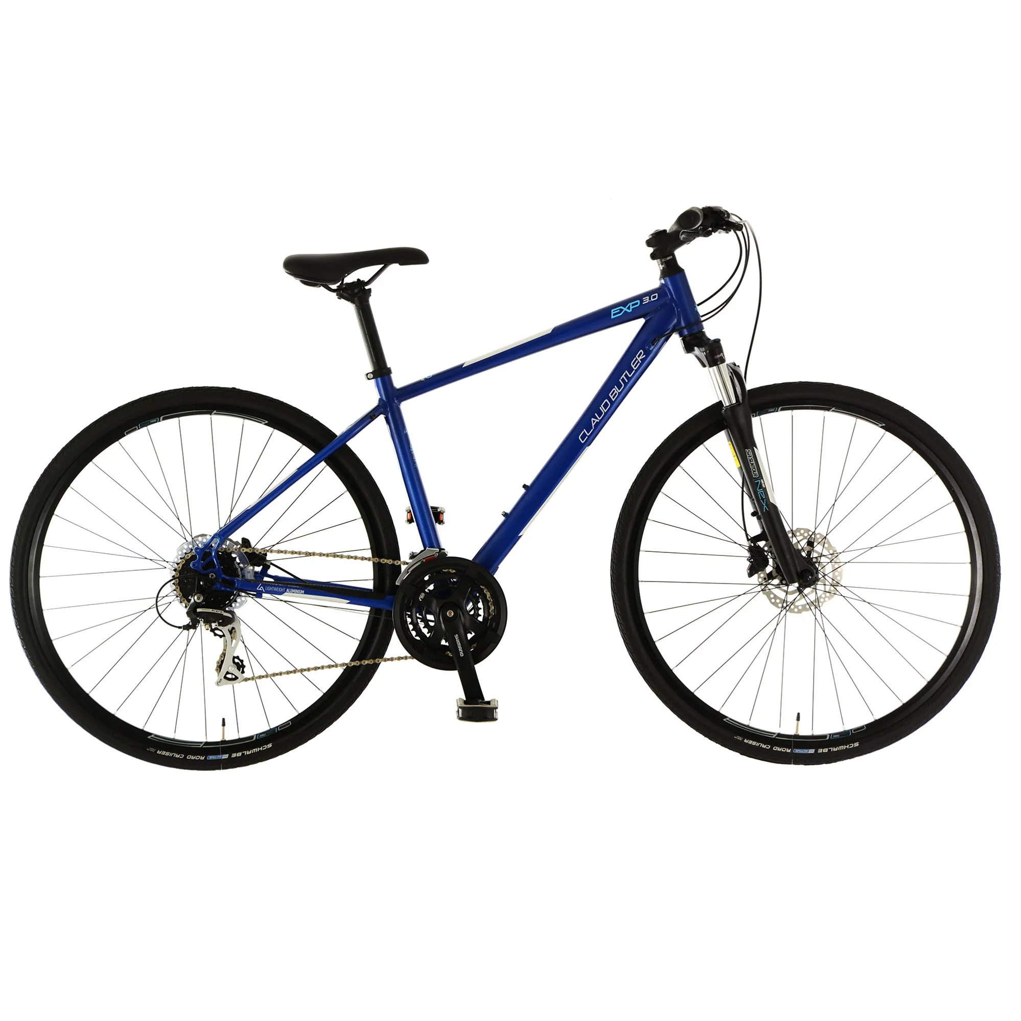 2021 Claud Butler EXP Mens Hybrid Bike in Blue - Main Image