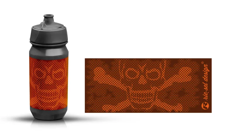 Rie:Sel Water Bottle Skull in Orange