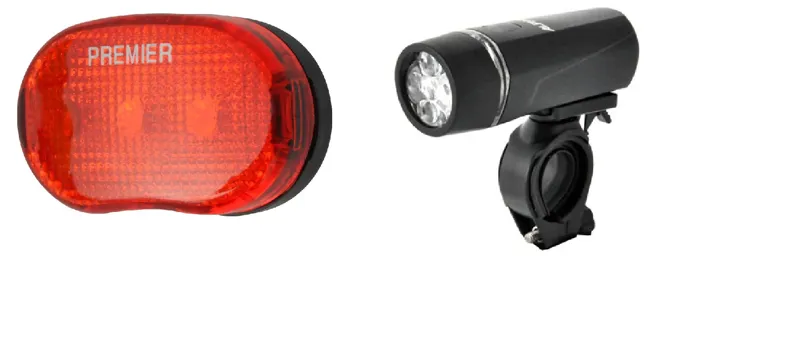 Alpha Plus 5 LED Front + 3 LED Rear Light Set