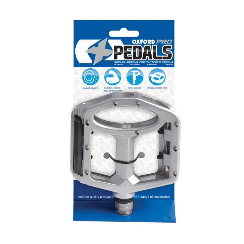 Oxford Pro Sealed Bearing Platform Pedals 9/16 Silver
