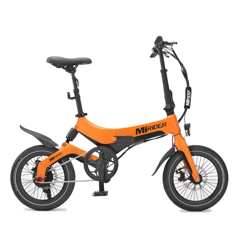 MiRiDER One 16in folding ebike finished in Solar Orange