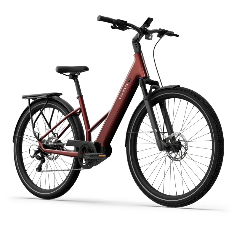 Tenways AGO AIR Electric Hybrid Bike in Velevet Red-1