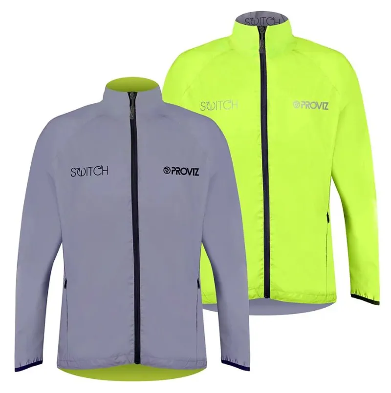 Proviz Switch Waterproof Mens Jacket in Silver/Yellow