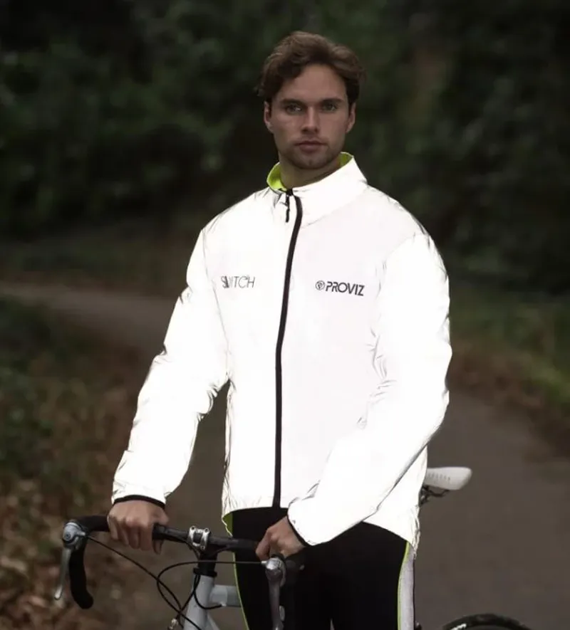 Proviz Switch Waterproof Mens Jacket in Silver/Yellow-1